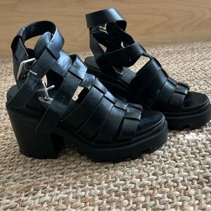 Steve Madden cosmic black platform sandals
